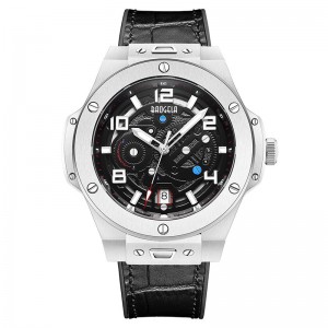 BAOGELA Men\'s Watch Mechanical Watch Automatic Hollow Fashion Men\'s Luminous Large Dial 50m Waterproof Watch 2001 black