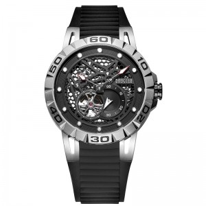 BAOGELA new Top Brand Luxury Men\'s Watches Skeleton Automatic Mechanical Watch for Men Waterproof Wristwatch 6772 black