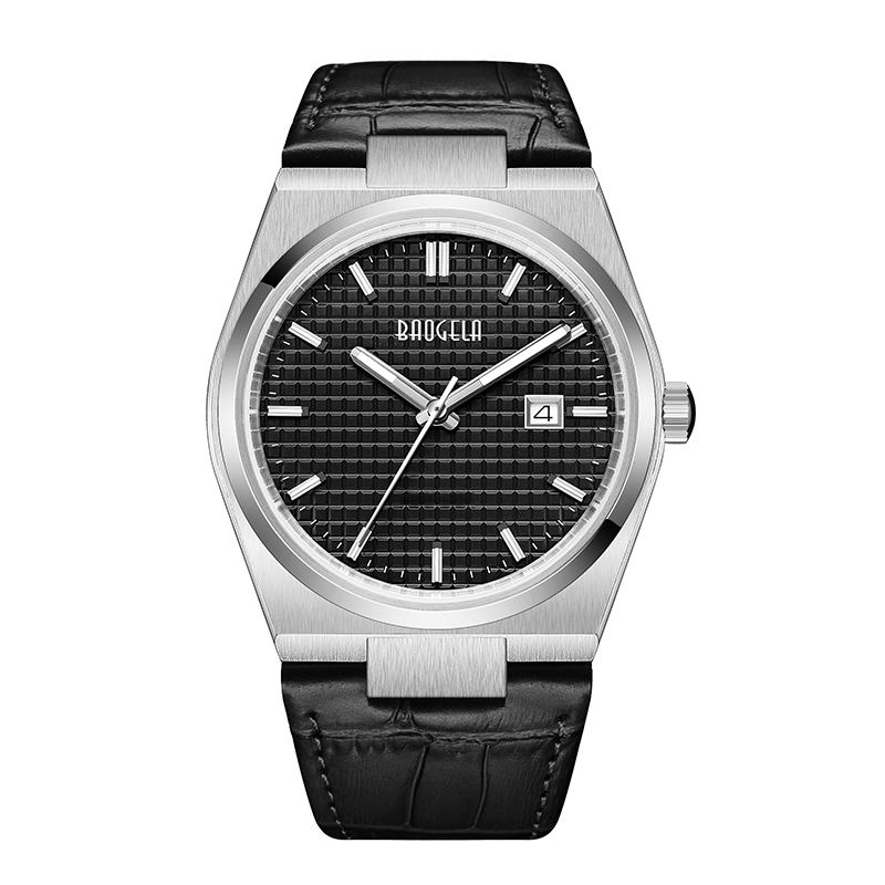 BAOGELA 40mm Men Business Watches Quartz Sport Casual Genuine Leather WristWatch 50TM Waterproof Male Clock Relogio Masculino 22802