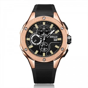 BAOGELA Luxury Brand Men Silicone Sports Watches Fashion Army Watch Man Chronograph Quartz Wristwatch Relogio Masculino Rose 22608